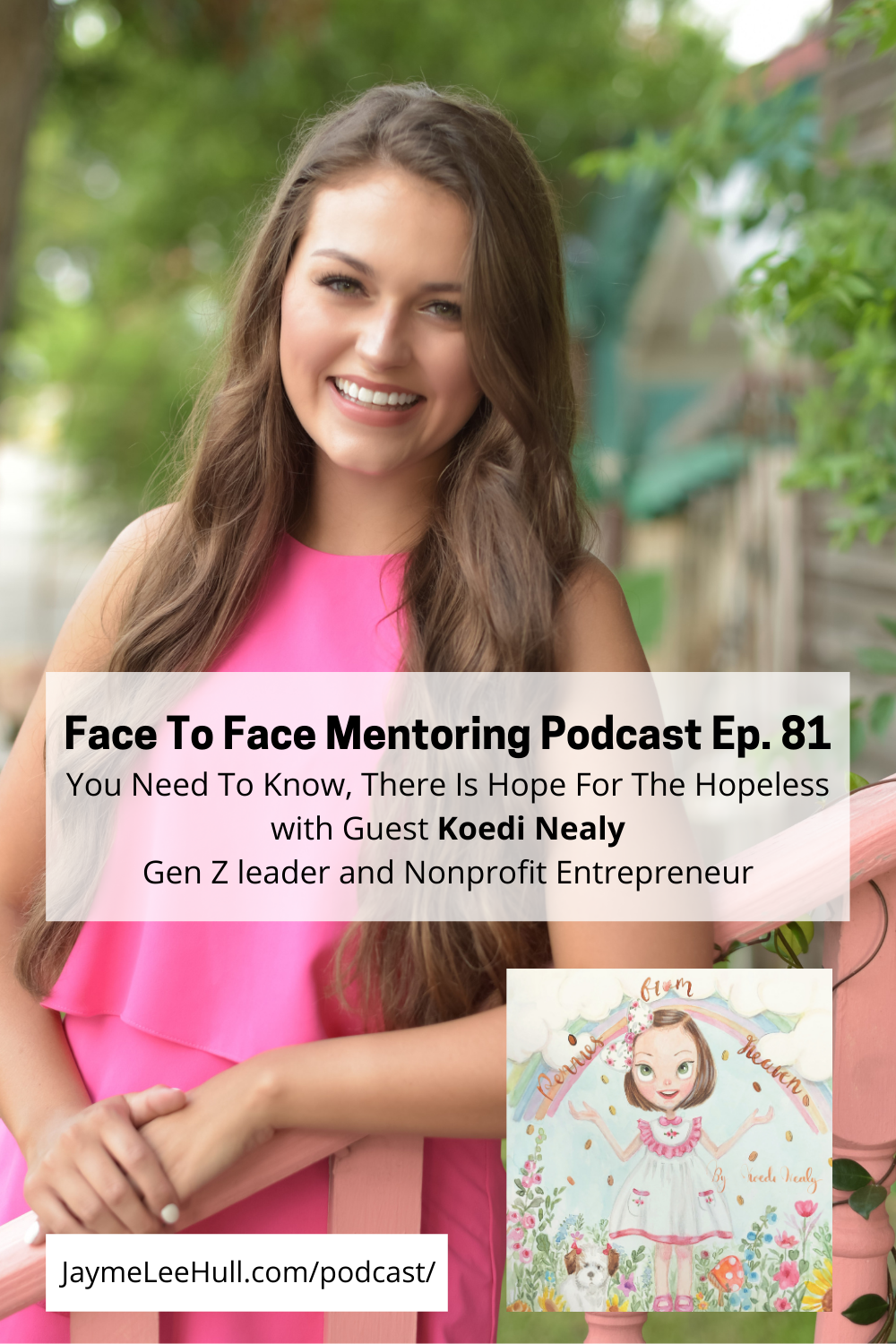 Today my guest, Koedi Nealy, 18 yr old founder of a Nonprofit, published author and inspiring leader for Generation Z, shares her God story and dream to help the Homeless. Don’t miss this incredibly inspirational story to follow God’s direction.