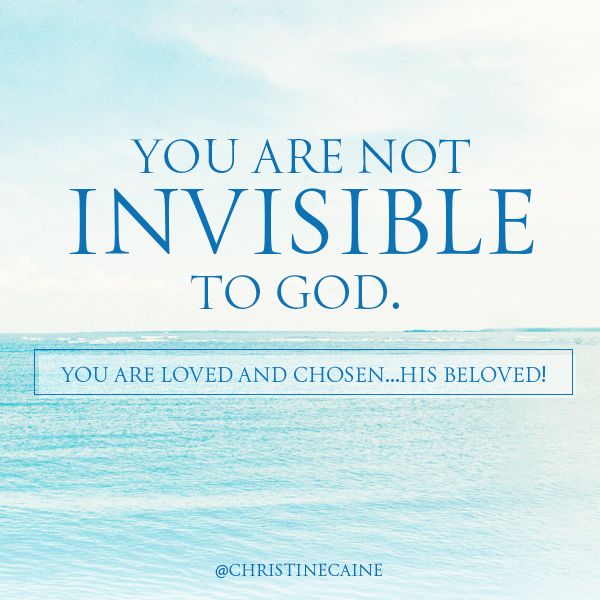 Do you feel invisible? No matter how tired and unseen you may feel always remember that you are never invisible to God. There is hope.